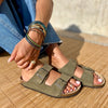 Polla | Suede Sandals with Double Straps