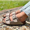 Polla | Suede Sandals with Double Straps