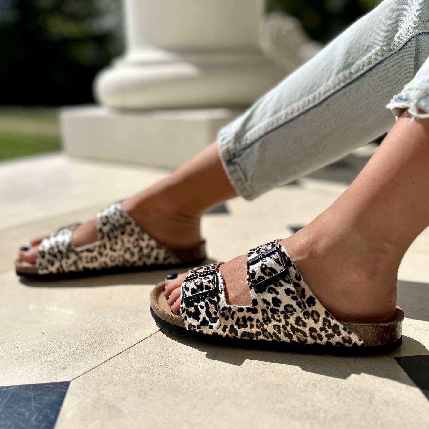 Polla | Suede Sandals with Double Straps