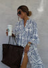 Heli | Blue V-Neck Mini Dress with Sleeves