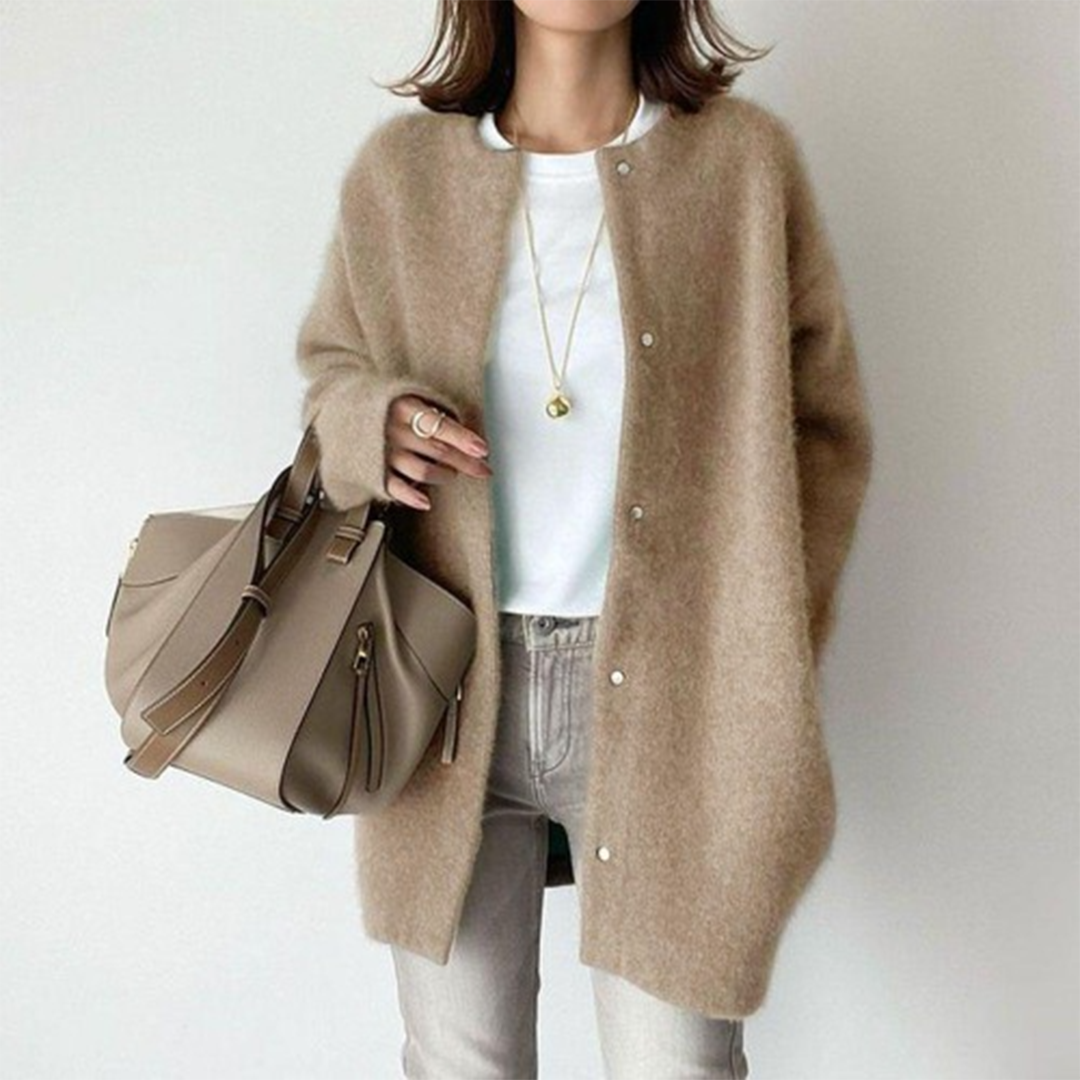 Eline | Sophisticated cardigan - Khaki / XS