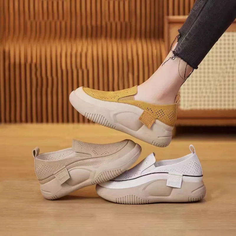 LuftSchritt™ - Comfortable loafers for pain-free walking - Khaki / 35