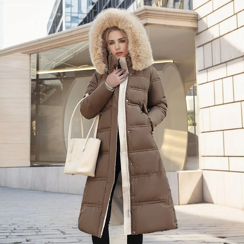Elvira™ - Luxurious winter jacket for women - Coffee / M
