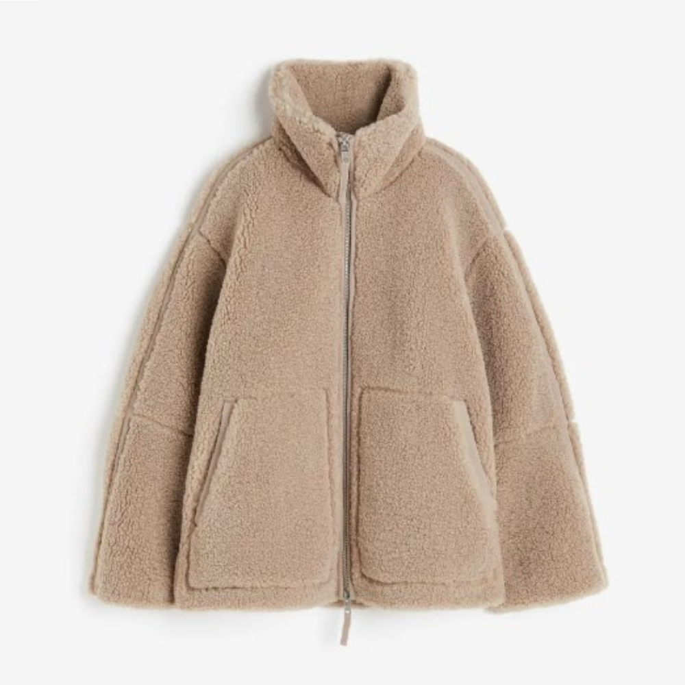 Ted | Oversized warm teddy coat - Brown / S