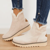 Kyrra™ | fur boots made from soft faux leather - casual, warm, stretchy - woman - Beige / 35