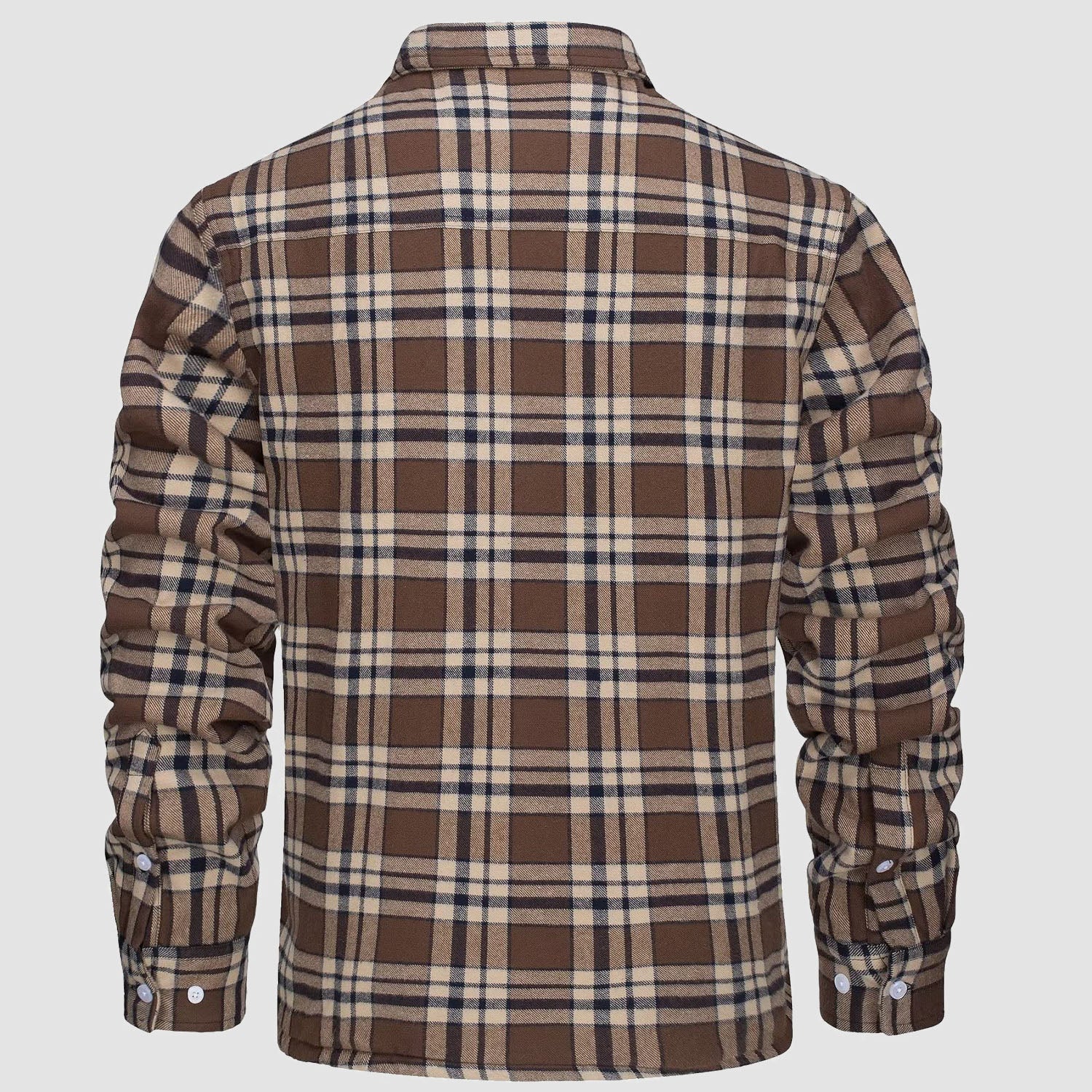 Benedikt™ | Lined checked shirt jacket - Orange / S