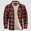 Benedikt™ | Lined checked shirt jacket - Orange / S