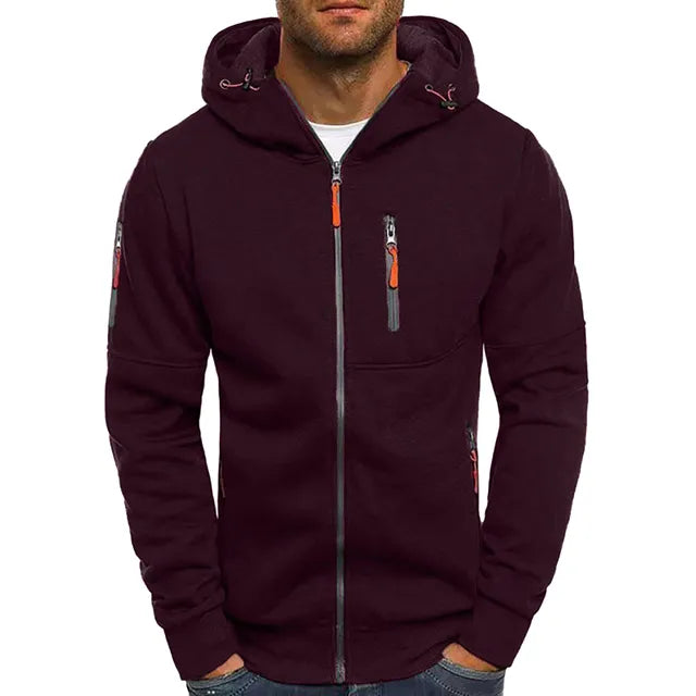 David™ | Versatile men's fleece jacket - Red / S