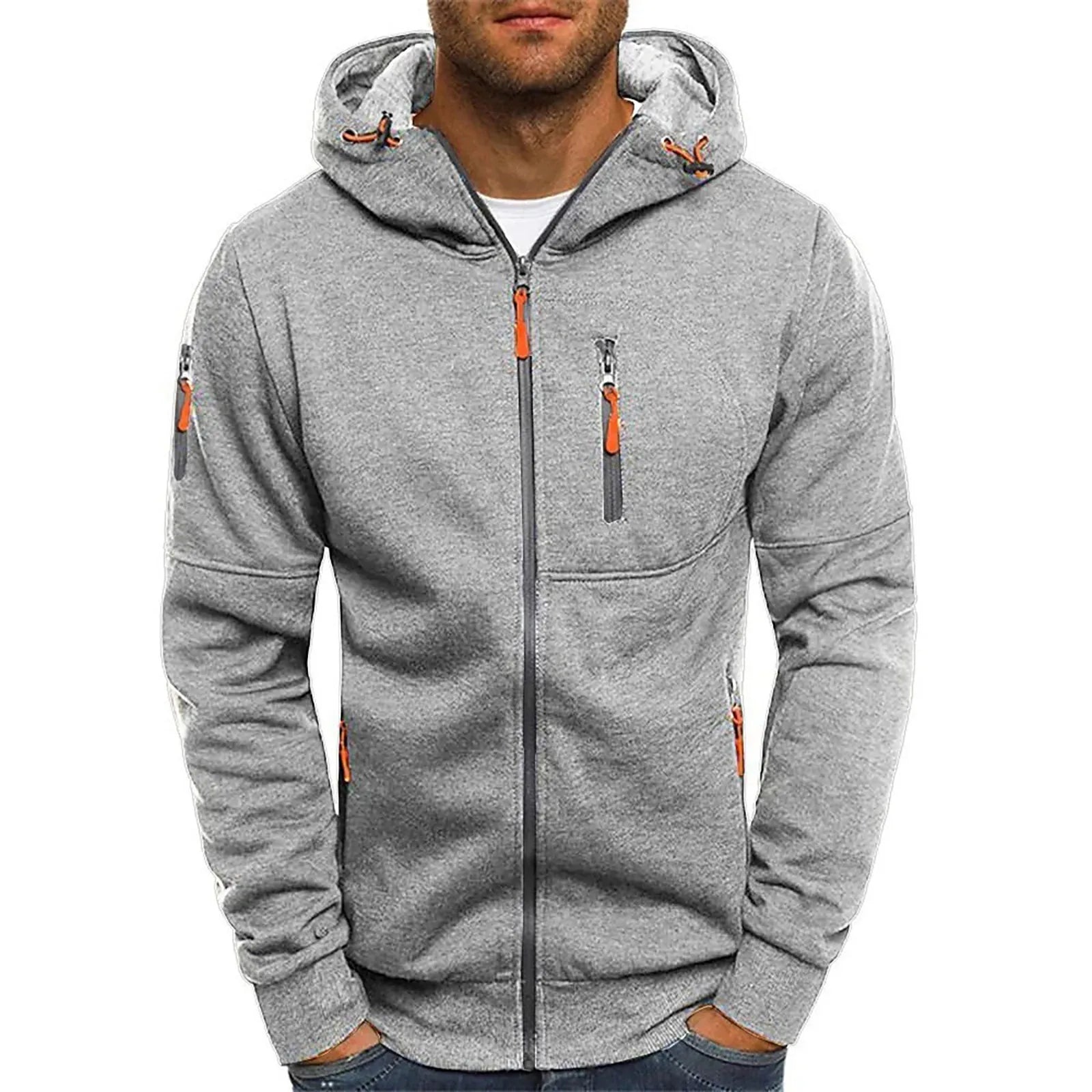 David™ | Versatile men's fleece jacket - Light grey / S