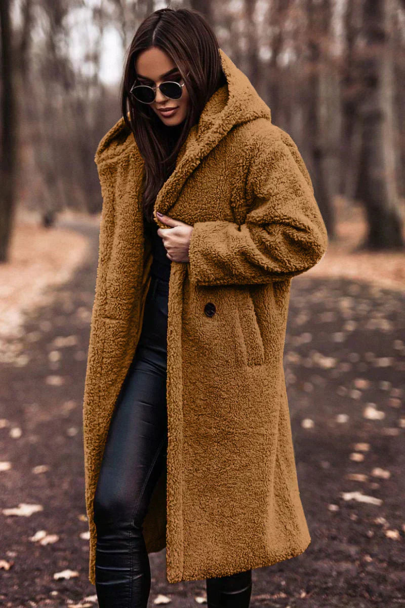 Claudine | Warm and cosy wool coat - Khaki / S