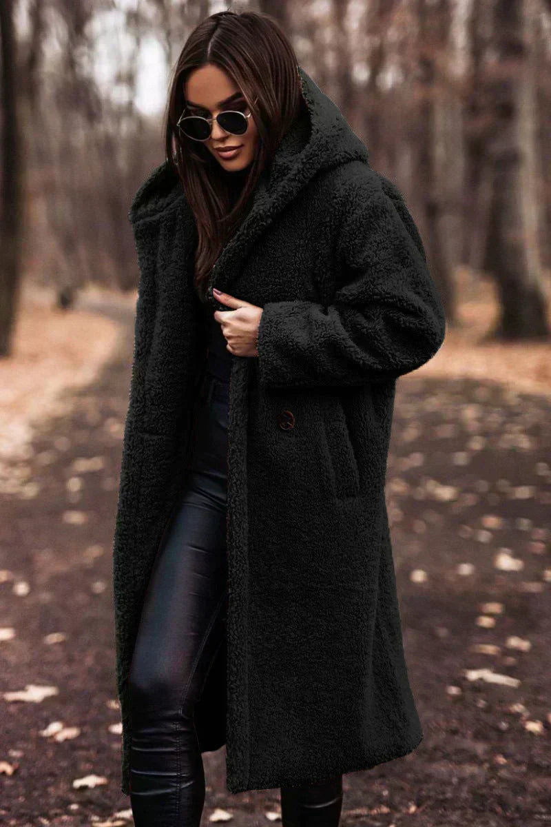 Claudine | Warm and cosy wool coat - Black / S