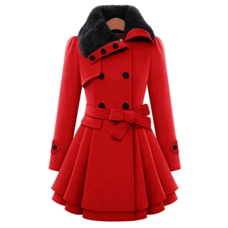 Yelena | Vegan trench coat with style - Red / S