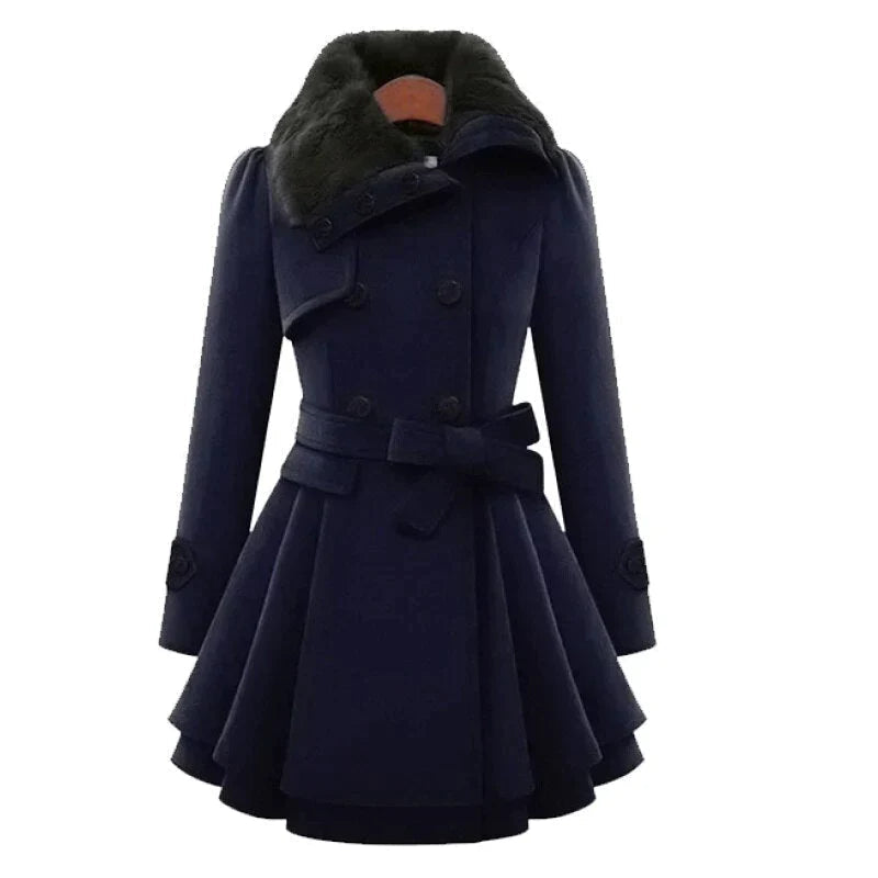 Yelena | Vegan trench coat with style - Dark blue / S