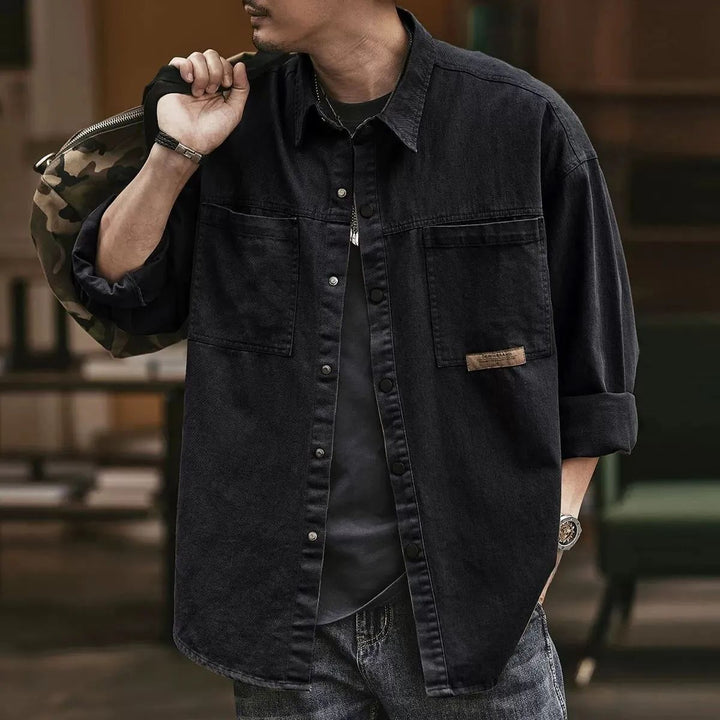 Gianni™ - Large shirt in a classic vintage look - Black / M