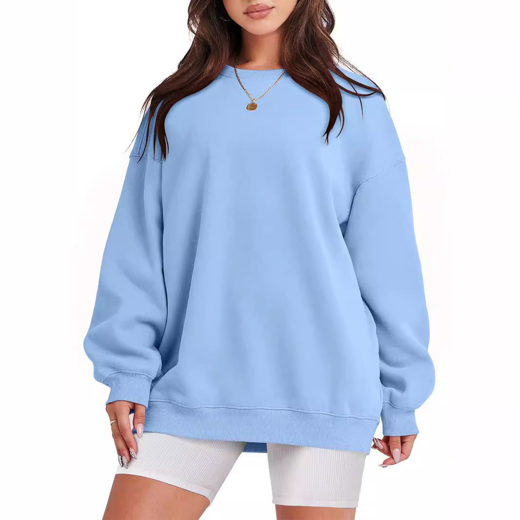 Mizari™ | Jumper with long sleeves and round neckline - Light blue / S