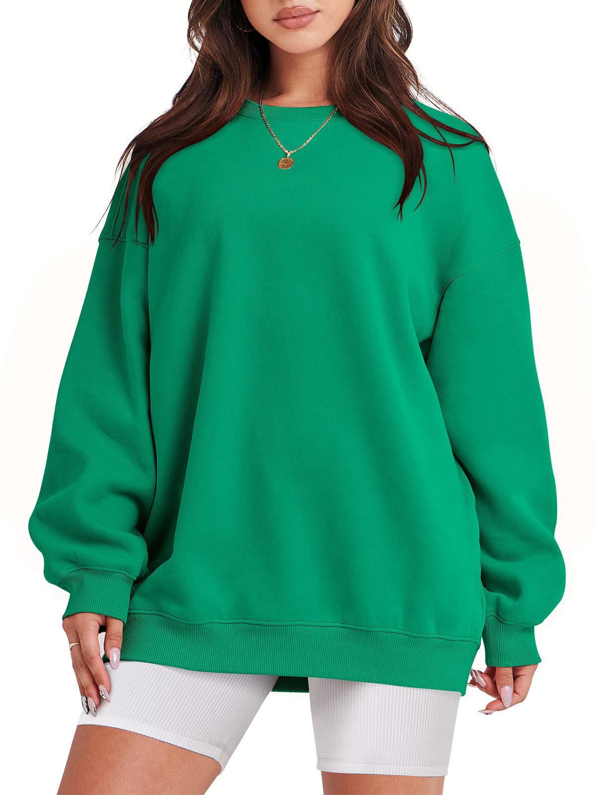Mizari™ | Jumper with long sleeves and round neckline - Green / S