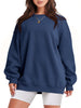 Mizari™ | Jumper with long sleeves and round neckline - Dark blue / S