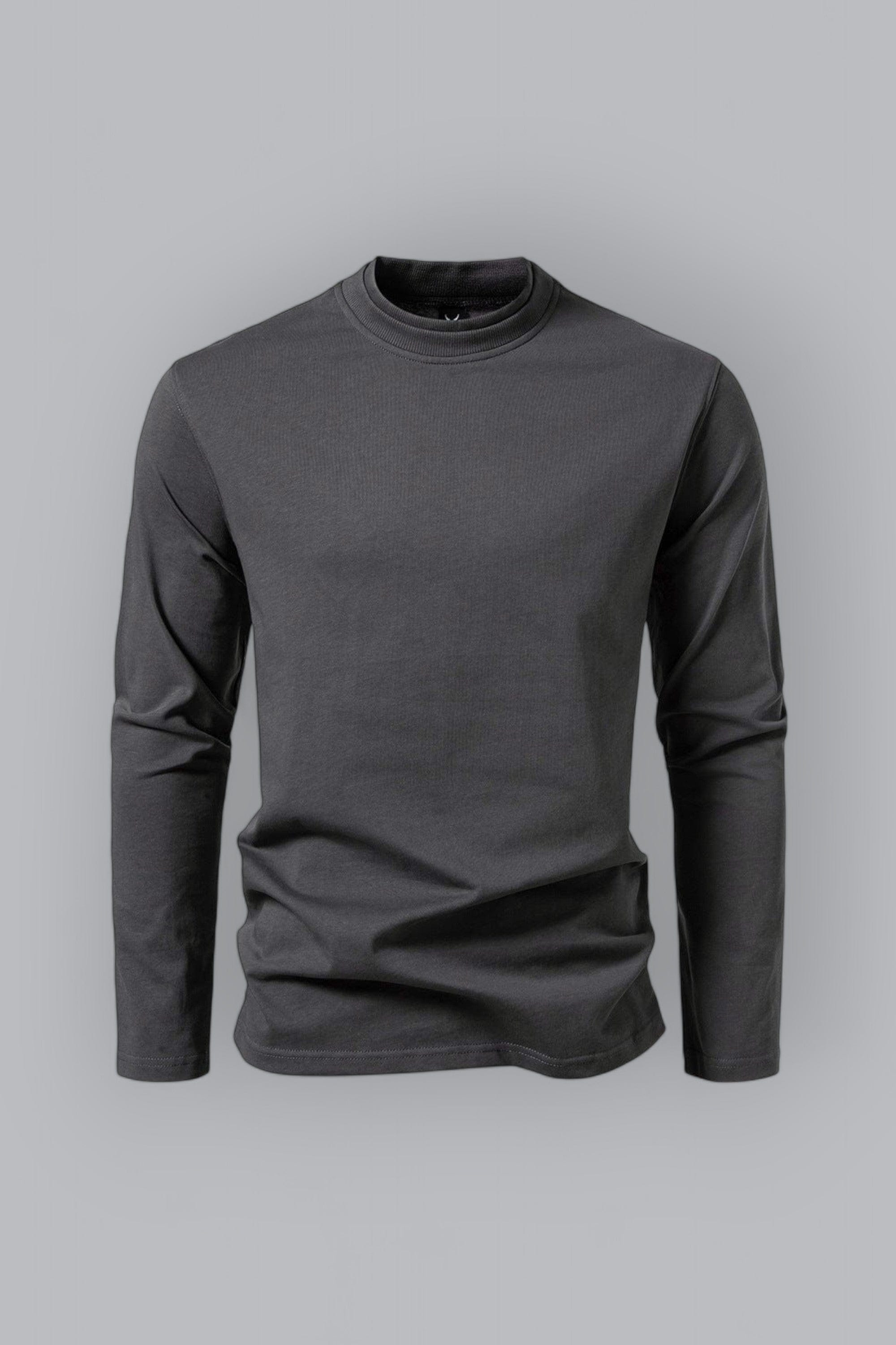 Leif™ - Classic double collar jumper - Slate grey / S