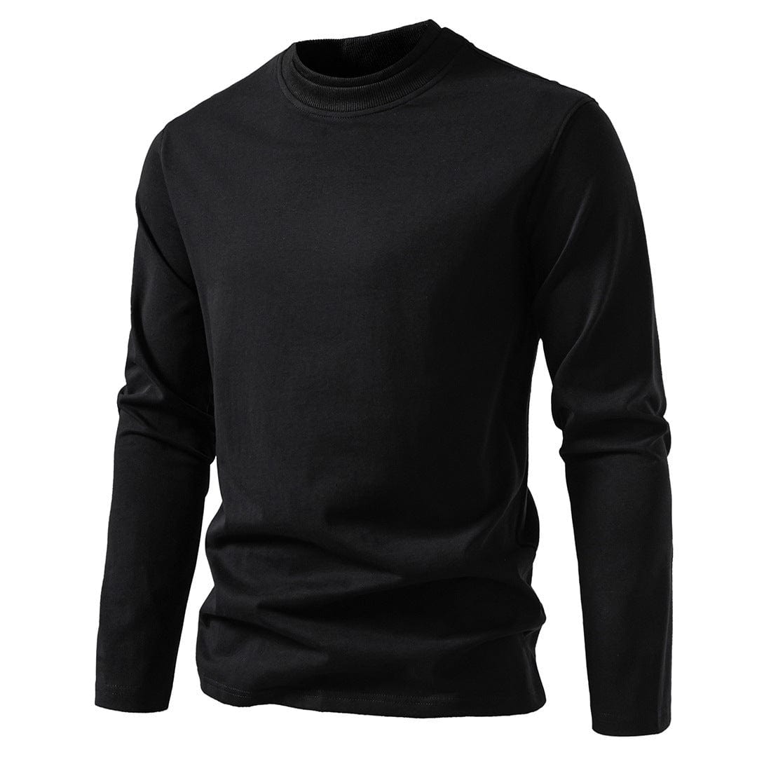 Leif™ - Classic double collar jumper - Deep black / S
