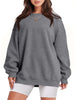 Mizari™ | Jumper with long sleeves and round neckline - Dark grey / S