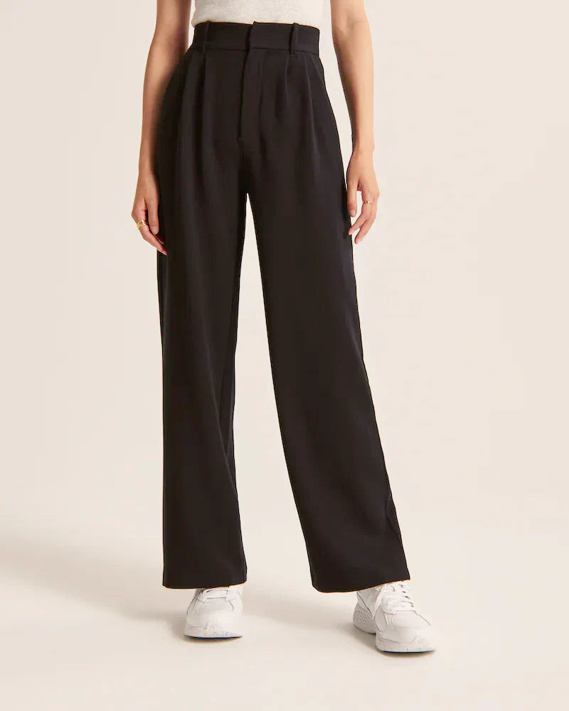Nora | Wide ladies' trousers - Beige / S