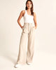 Nora | Wide ladies' trousers - Beige / S