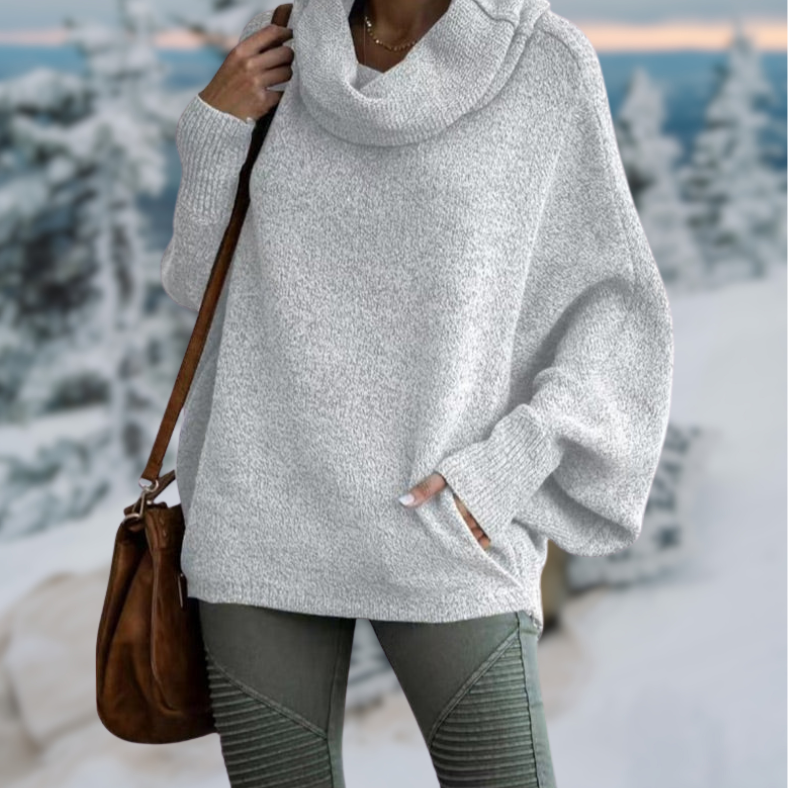 Elva™ | Chic turtleneck jumper - Kleding - Light grey / S