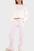 Freja™ | Elegant striped trousers in pink - S