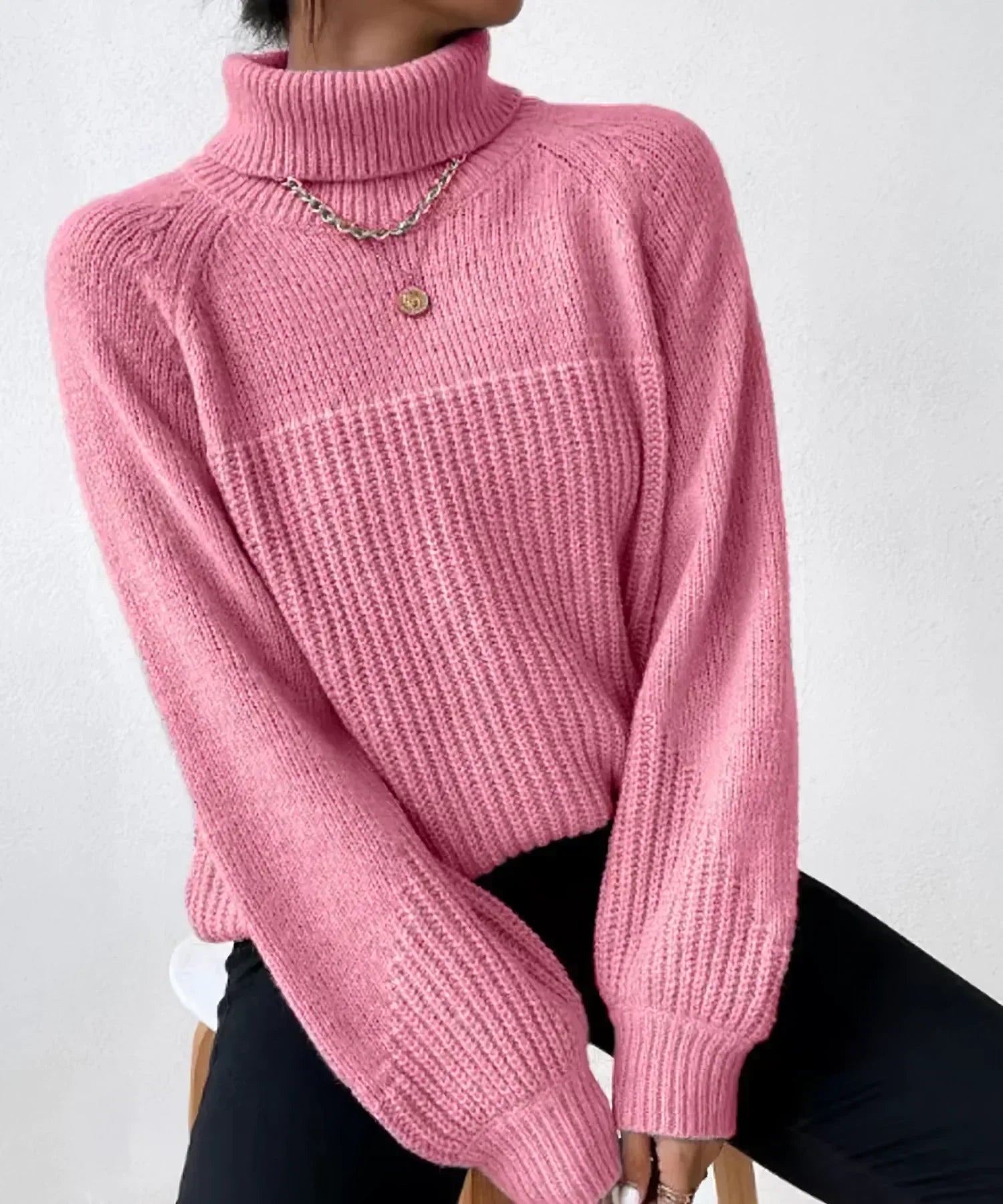 Cherrie | Warm knitted polo-neck jumper