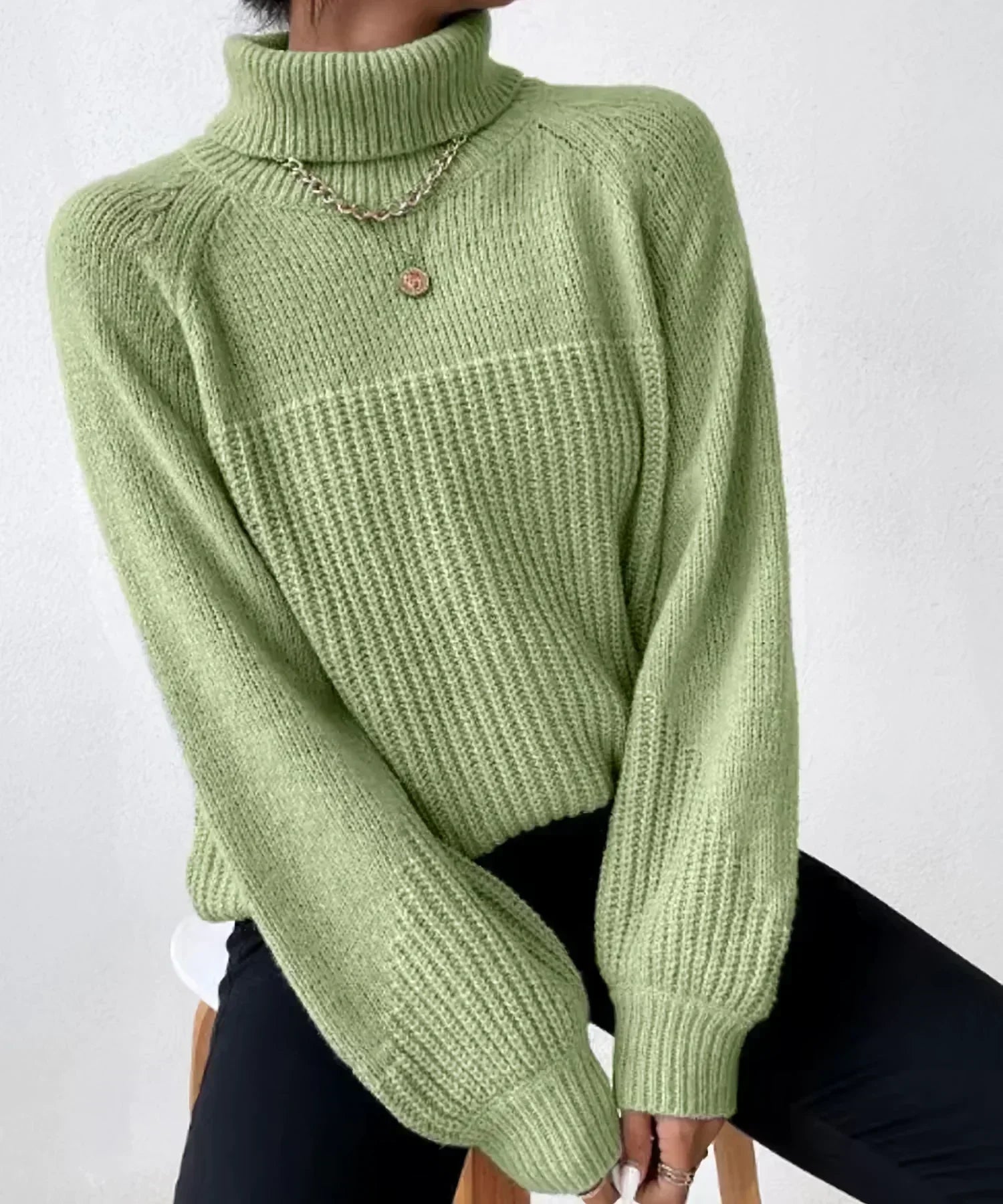 Cherrie | Warm knitted polo-neck jumper