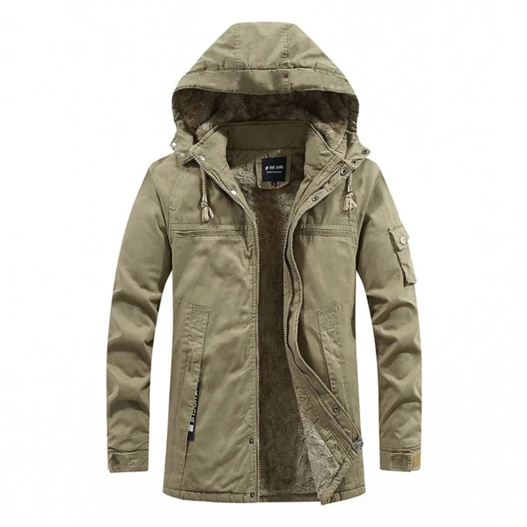 Max - Comfortable fleece jacket - Khaki / M
