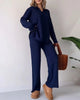 Celia™ | Casual 2-piece set for women - Two piece outfits - Navy blue / S