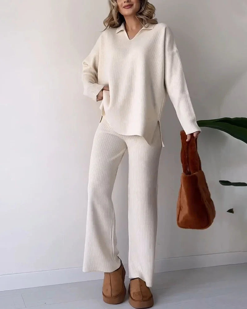 Celia™ | Casual 2-piece set for women - Two Piece Outfits - White / S