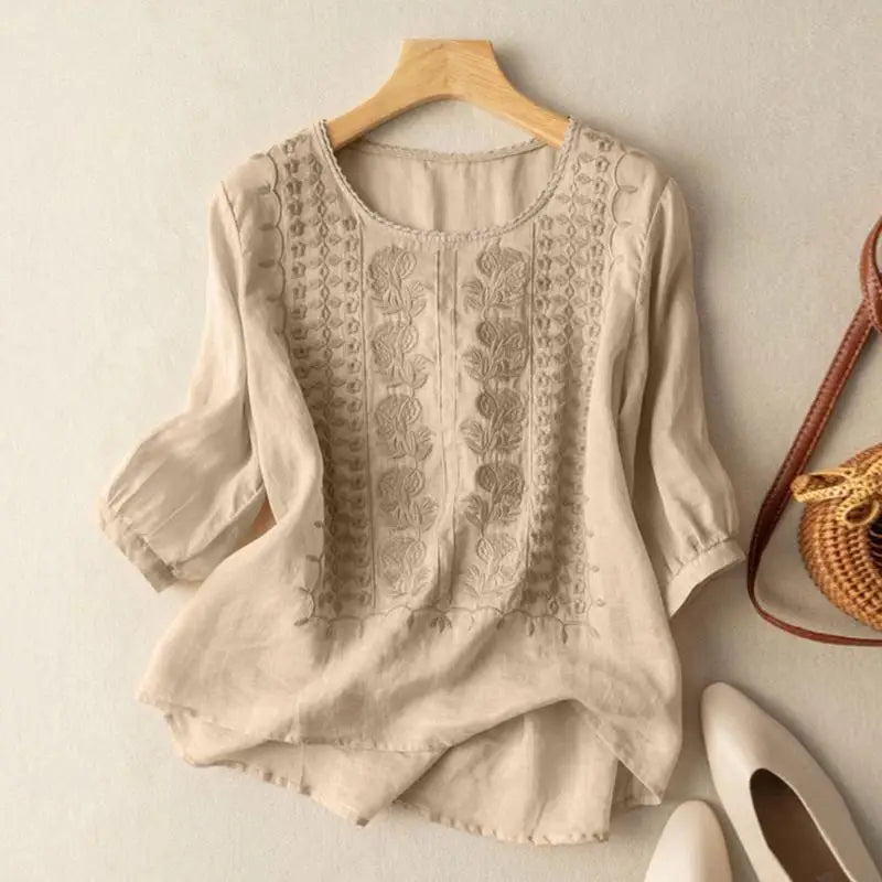 Constance | Stylish Blouse with Delicate Embroidery Details