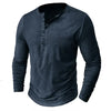 Scott - Button placket long sleeve - Steel blue / S
