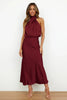Rochelle | Feminine Satin Dress with Halter Neckline