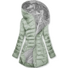 Ingrid | Stylish coat with fur trim - Light green / XXS