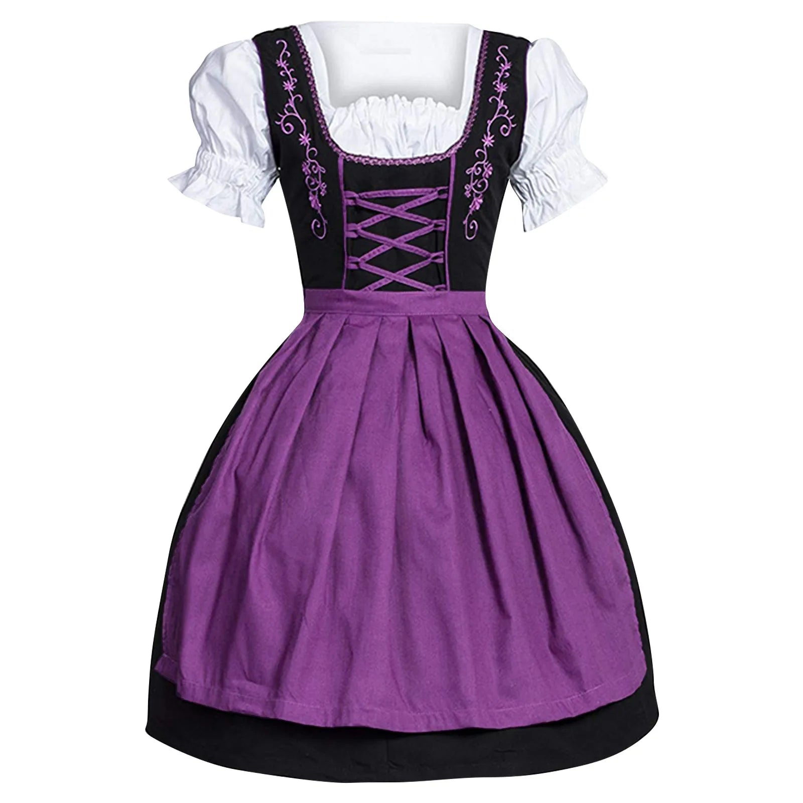 Pink | Oktoberfest beer girl dress - Purple / M