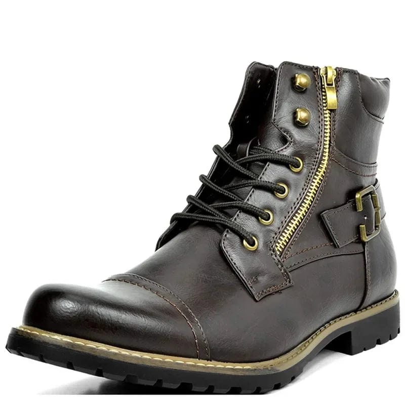 Kakui | Constable lace-up leather boots - Dark brown / 38