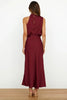 Rochelle | Feminine Satin Dress with Halter Neckline