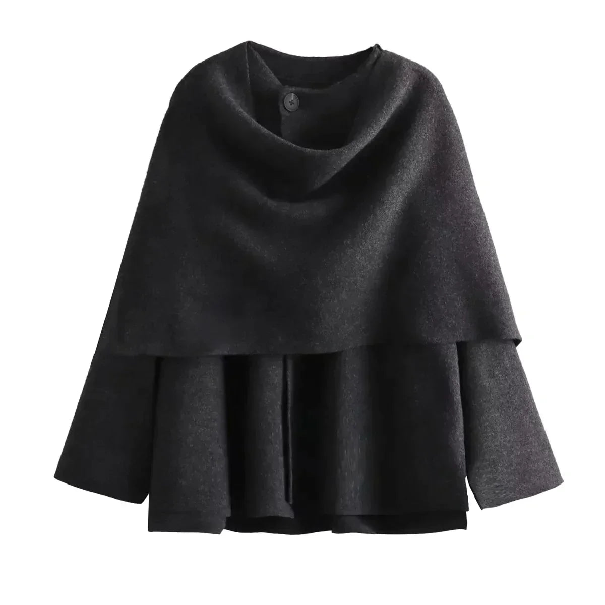 Leona™ - Cosy coat with integrated scarf - Sweaters - S