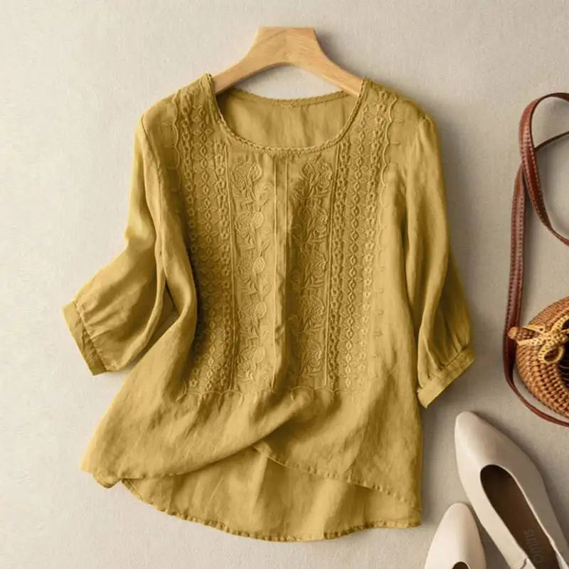 Constance | Stylish Blouse with Delicate Embroidery Details