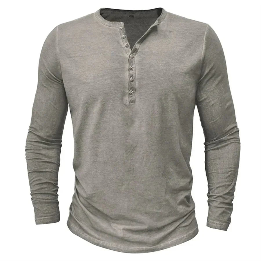 Scott - Button placket long sleeve - Taupe / S