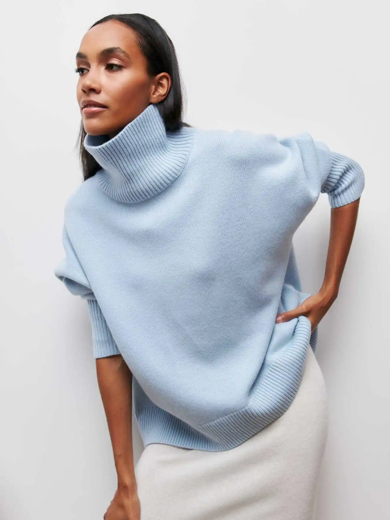 Seraphina™ | Stylish turtleneck jumper for women - klänning - Camel / S