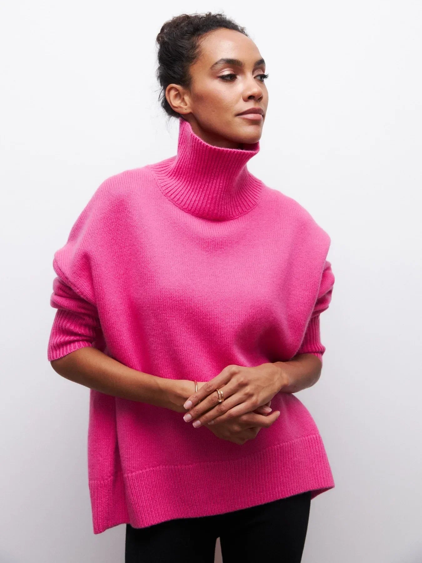 Seraphina™ | Stylish turtleneck jumper for women - klänning - Camel / S
