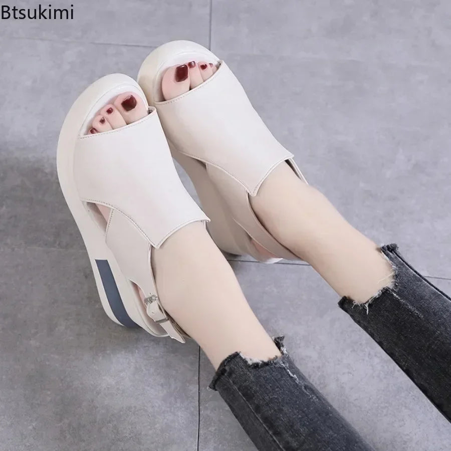 Siera™ | Wedge Sandals with Buckle Straps for Women