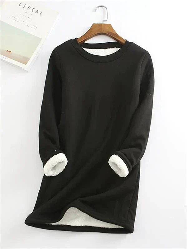 Tina - Comfortable fleece jumper - Sweater - Black / S