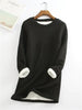 Tina - Comfortable fleece jumper - Sweater - Black / S