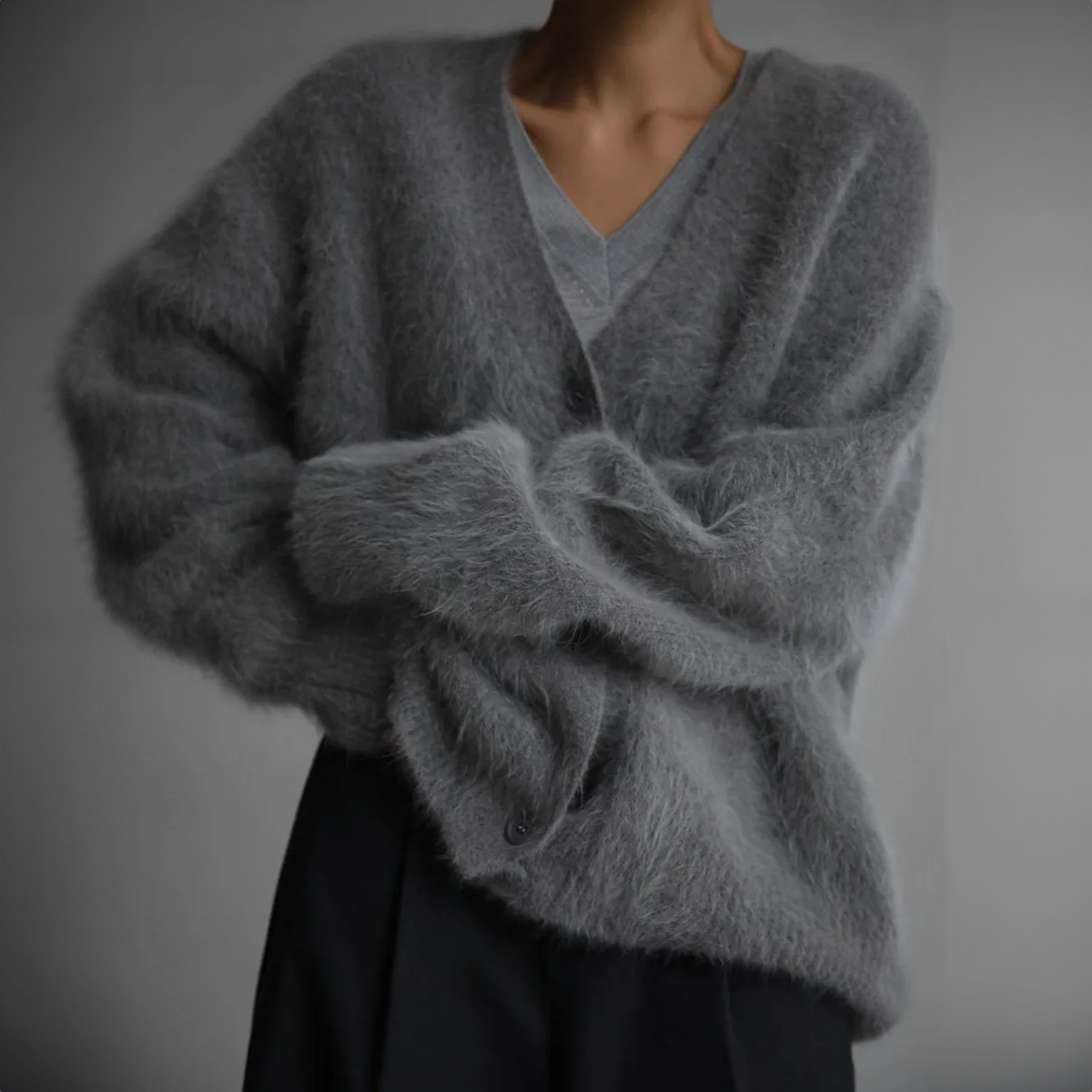 Giselle™ | Fine cardigan - Cardigans - Fog grey / S