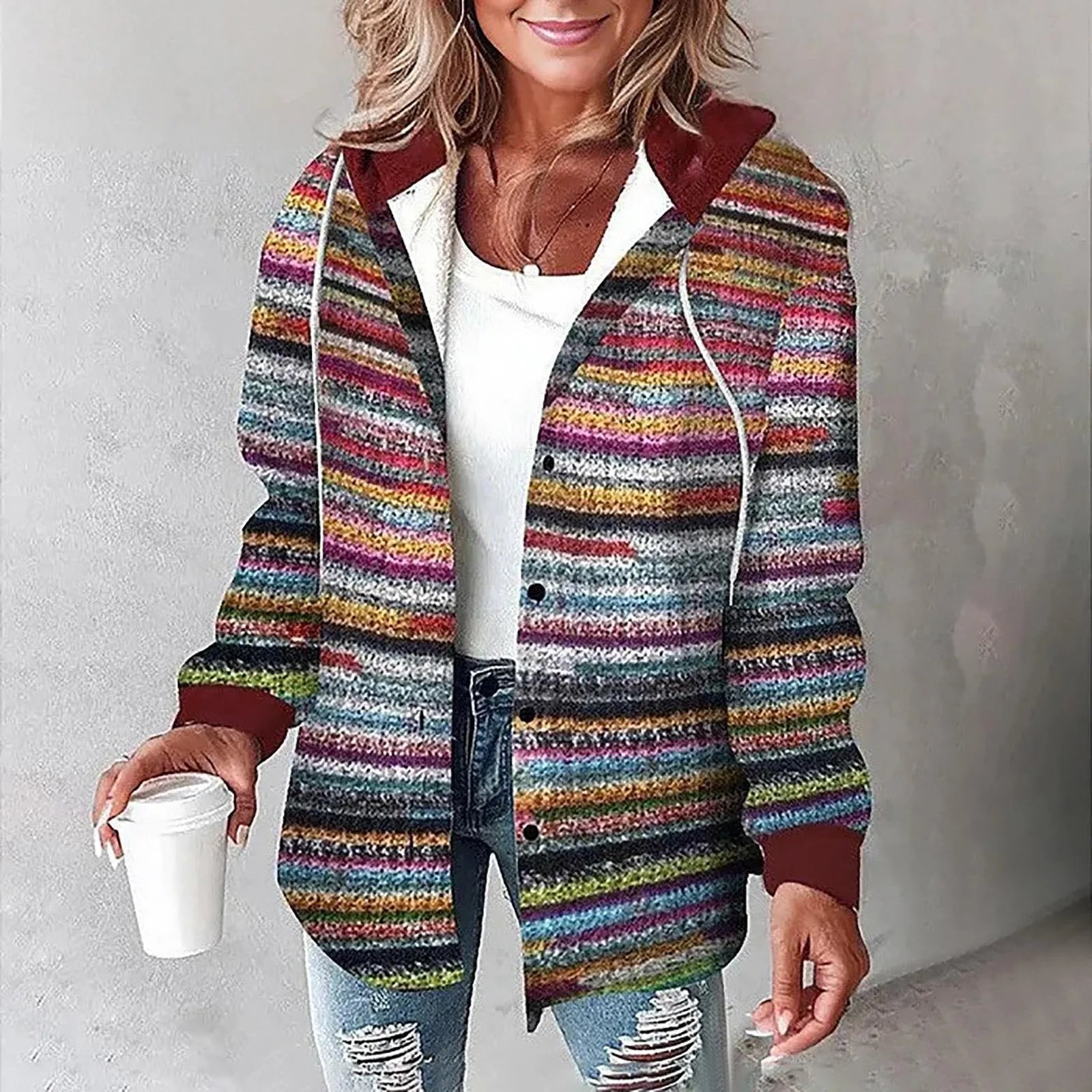Lina™ | Checked comfort hoodie - Multicoloured / S